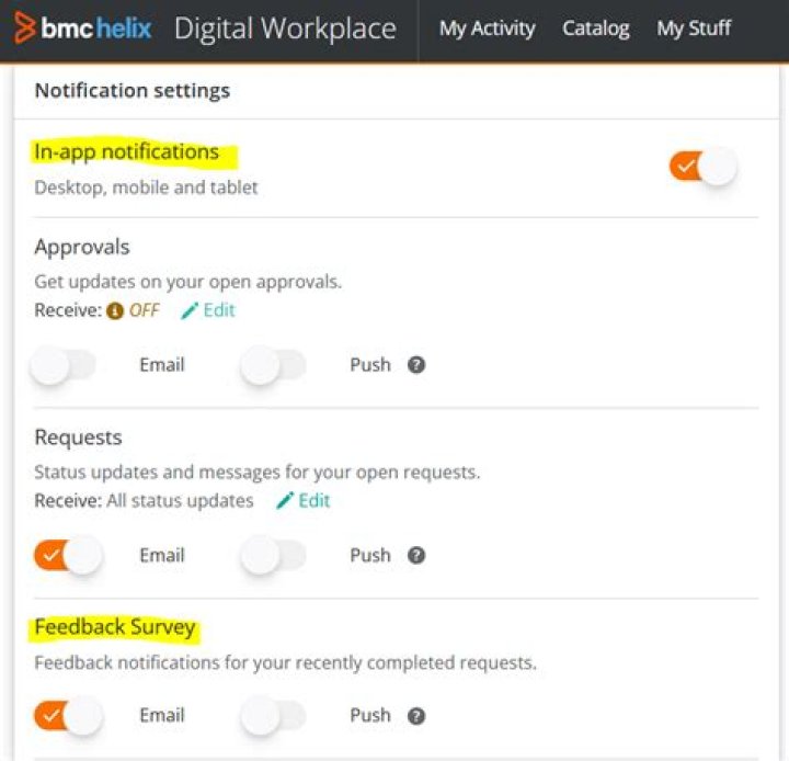 Configuring email notifications - Documentation for BMC Digital Workplace Advanced 20.08