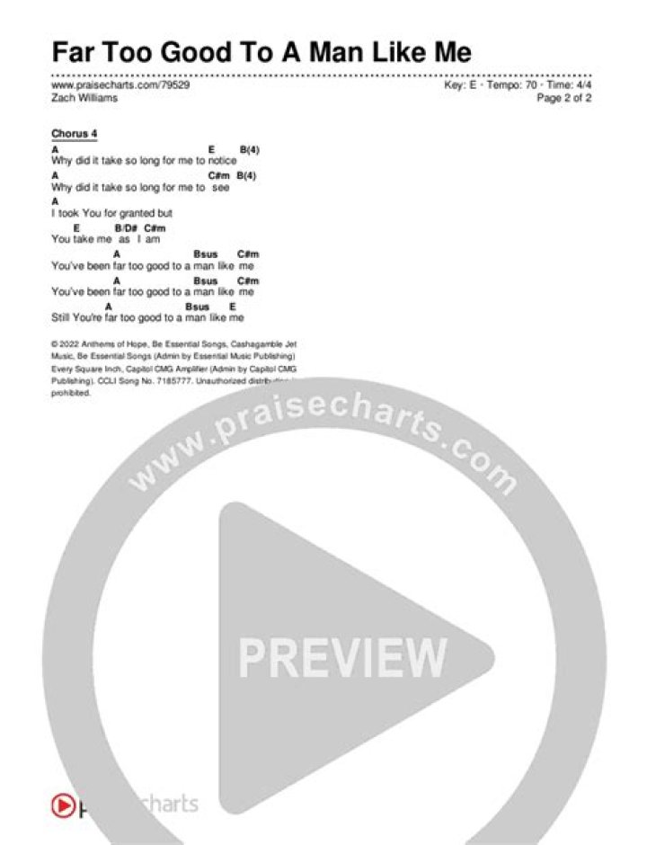 Far Too Good to a Man Like Me by Zach Williams