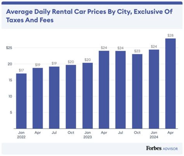 How much is the average rental car per day?