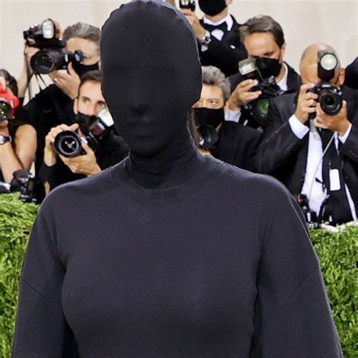 Kim Kardashian Hits 2021 Met Gala in All-Black, Face-Covering Bodysuit