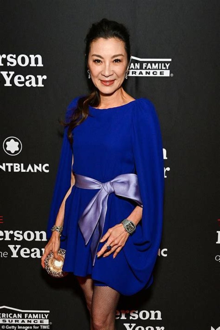 Michelle Yeoh's Sheer Aquamarine Suit Is Perfect for Spring