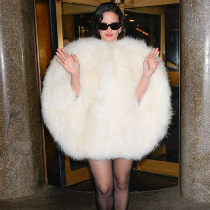 Rosalía Wears a Fluffy Celine Coat Straight Off The Runway