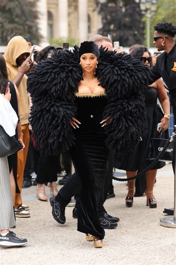 See Cardi B's Black Mugler Bodysuit for Paris Fashion Week