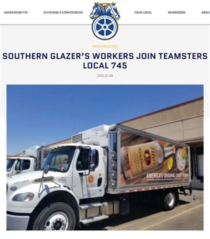 SOUTHERN GLAZER'S WORKERS JOIN TEAMSTERS LOCAL 745