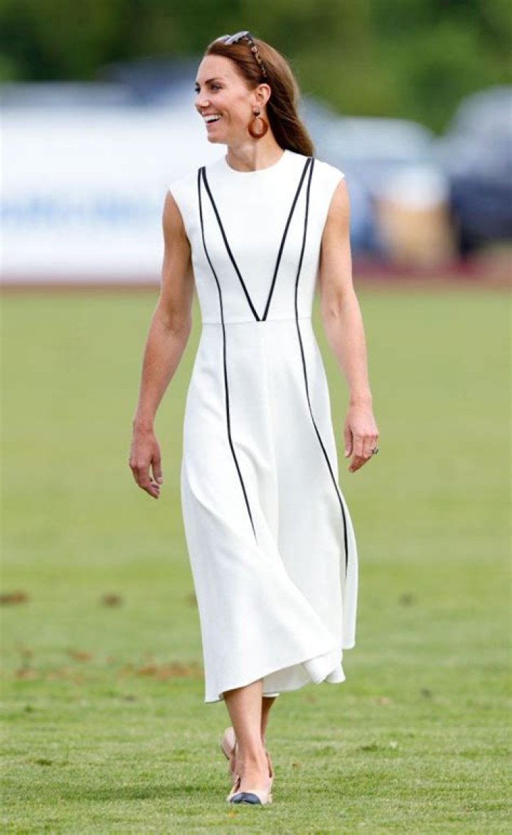 The Duchess of Cambridge wears monochrome Emilia Wickstead dress for the polo